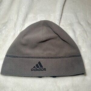 Adidas Gray Fleece Winter Beanie Toque Skully Snow Winter Hat Gray 3 Stripe